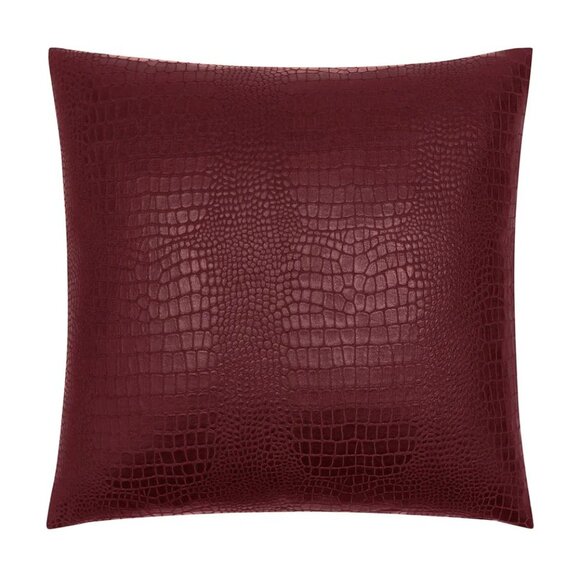 Patricia Nash Faux Croc Embossed Euro SHAM SET Plum Wine Decorative Pillow Cover - Picture 2 of 8